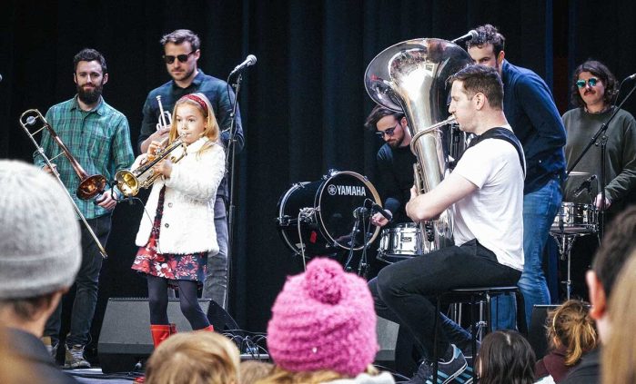 The Ark Big Bang Festival; Stomptown Brass, perform with Margot Troup.
