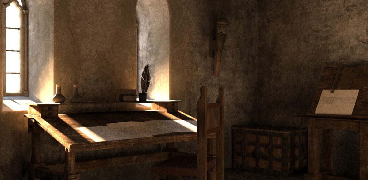 The chancery of Queen Jelena Gruba, Bobovac castle, Bosnia and Herzegovina, 3D reconstruction, render
