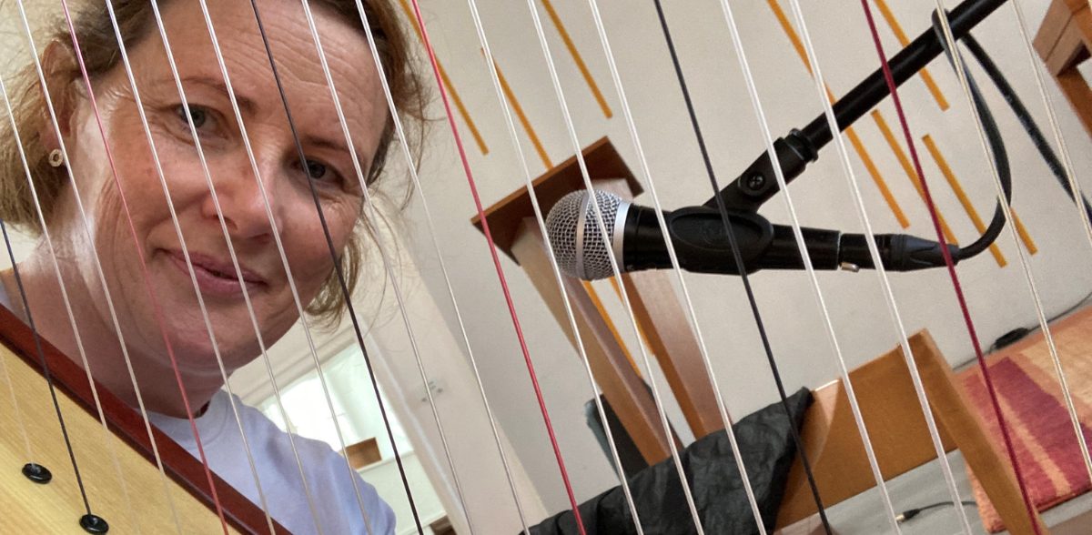 Mairéad Duffy playing the Irish harp; image courtesty  of Mairéad Duffy