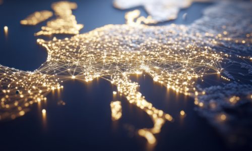 Map of Europe with lights