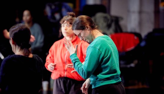 Percolate Open Call; Dance Limerick; Photo: Siobhán Ní Dhiunnín and Salma Ataya by Maruice Gunning.