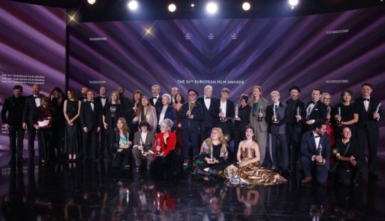 European Films Awards winners on stage, December 2023.